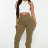 Fashion Nova Let's Relax Jogger Sweatpants - Olive