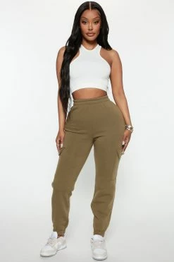 Fashion Nova Let's Relax Jogger Sweatpants - Olive