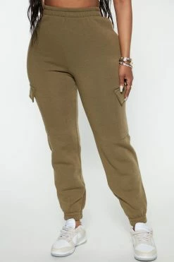 Fashion Nova Let's Relax Jogger Sweatpants - Olive