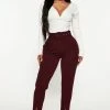 Fashion Nova Pants Lina Trouser Pant - Burgundy