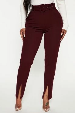 Fashion Nova Pants Lina Trouser Pant - Burgundy