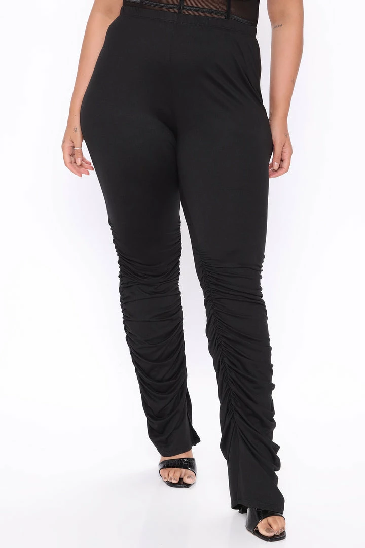 Fashion Nova Pants Stacked Honey High Rise Pant - Black