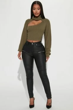 Fashion Nova Limelight Skinny Moto Pant - Black Pants