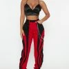Fashion Nova Pants Total Illusion Cargo Jogger - Red/Black