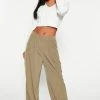 Fashion Nova Olsen High Rise Trouser - Olive Pants