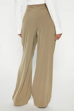 Fashion Nova Olsen High Rise Trouser - Olive Pants