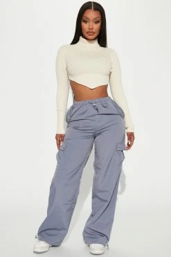Fashion Nova Pants Step It Up Cargo Jogger - Indigo