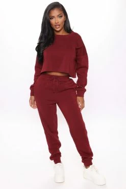 Fashion Nova Pants Like A Champ Jogger - Burgundy