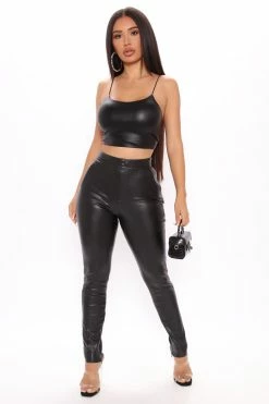 Fashion Nova Unforgettable Memories Zipper Skinny Pants - Black