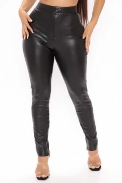 Fashion Nova Unforgettable Memories Zipper Skinny Pants - Black