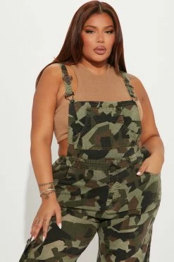 Fashion Nova Secret Mission Cargo Overalls 31 - Camouflage Pants