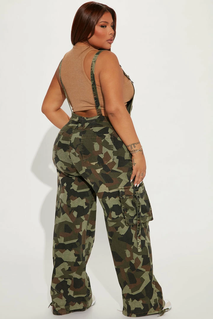 Fashion Nova Secret Mission Cargo Overalls 31 - Camouflage Pants