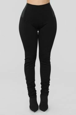 Fashion Nova Easy Choice Stretch Ponte Pants - Black