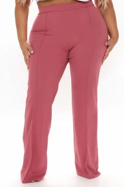 Fashion Nova Victoria High Waisted Dress Pants - Mauve