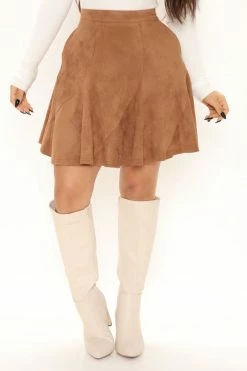 Fashion Nova Tasha A Line Mini Skirt - Camel