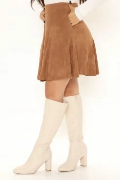 Fashion Nova Tasha A Line Mini Skirt - Camel