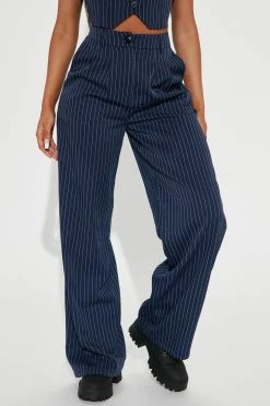 Cheapest π Fashion Nova Pants Keep It Real Pinstripe Trouser - Navy π 9 Fashion Nova Pants Keep It Real Pinstripe Trouser - Navy