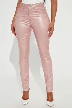Fashion Nova Pants In Your Dreams Faux Leather Skinny Pant 29 - Rose