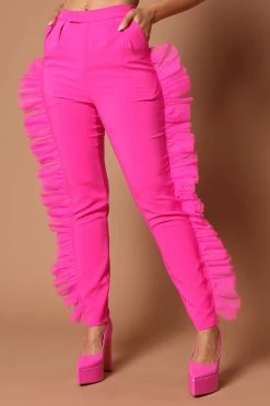 Fashion Nova Pants Jessica High Waisted Pant - Hot Pink