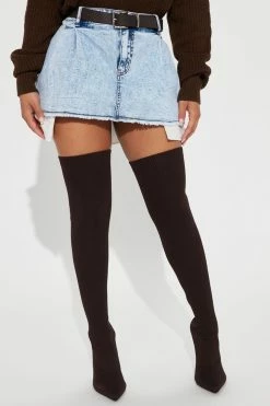 Fashion Nova Cool Girl Micro Mini Skirt - Light Blue Wash