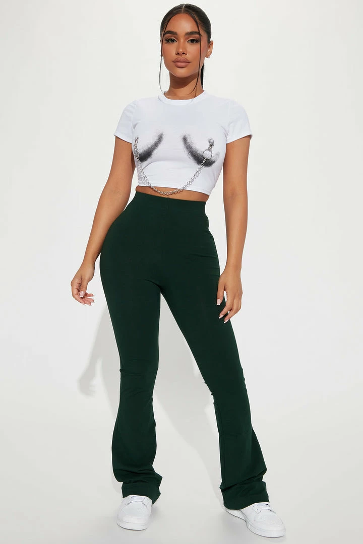 Fashion Nova Adriana Flare Pant - Hunter