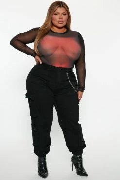 Fashion Nova Pants Not A Game Cargo Jogger 30 - Black