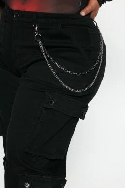 Fashion Nova Pants Not A Game Cargo Jogger 30 - Black