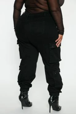 Fashion Nova Pants Not A Game Cargo Jogger 30 - Black