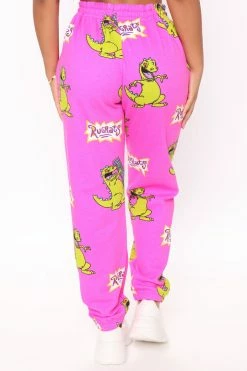 Fashion Nova Rawr Reptar Graphic Sweatpants - Hot Pink