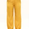 Fashion Nova Put It Down Satin Trousers - Mustard