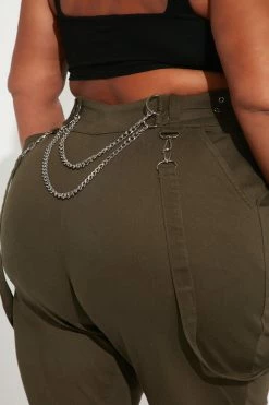 Fashion Nova Not Messing Around Cargo Jogger 30 - Olive Pants