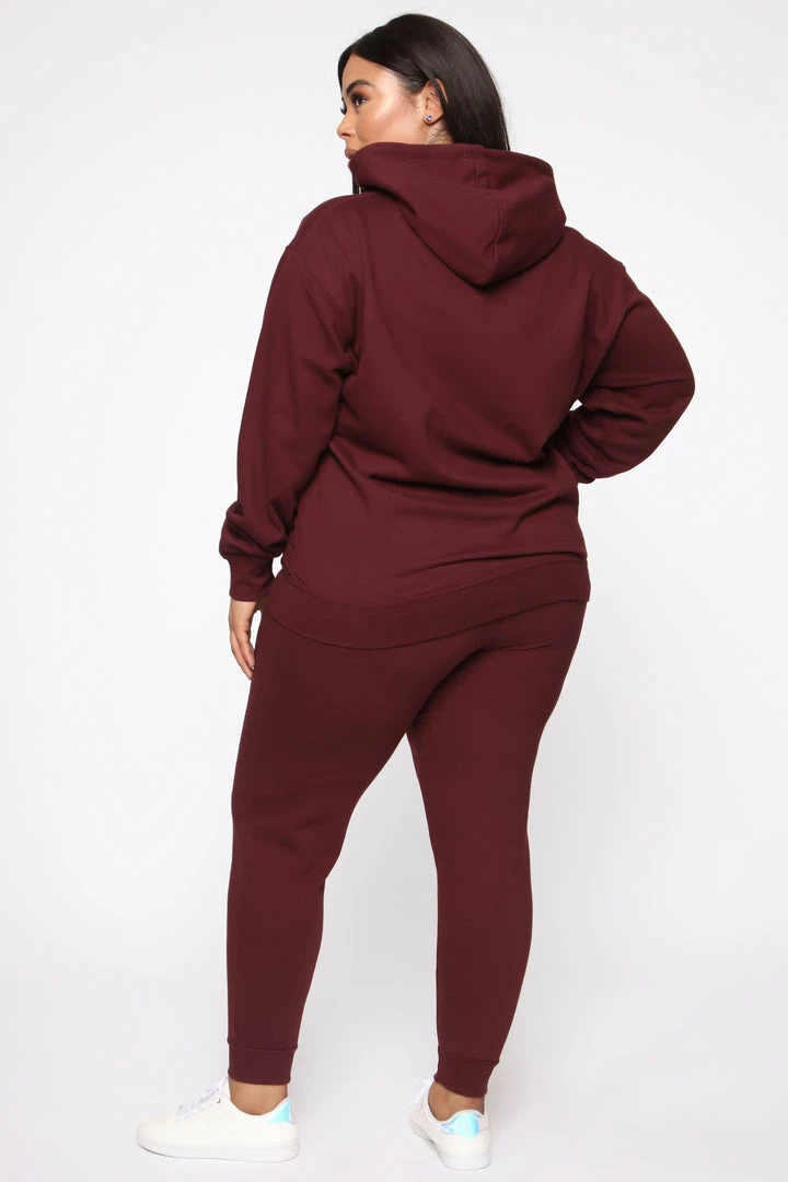 Fashion Nova Stole Your Boyfriend's Oversized Jogger - Burgundy Pants