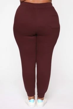 Fashion Nova Stole Your Boyfriend's Oversized Jogger - Burgundy Pants