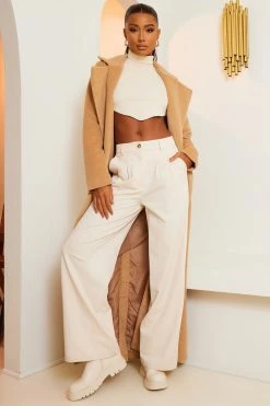 Fashion Nova Pants Ravyn Trouser Pant - Cream