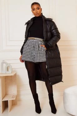 Fashion Nova Upper East Side Tweed Short - Black/White Shorts