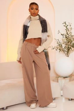 Fashion Nova Alyssa Cargo Trouser Pant - Taupe