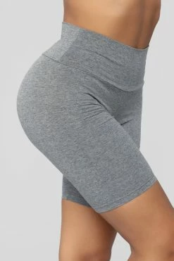 Fashion Nova Brooke Biker Shorts - Grey