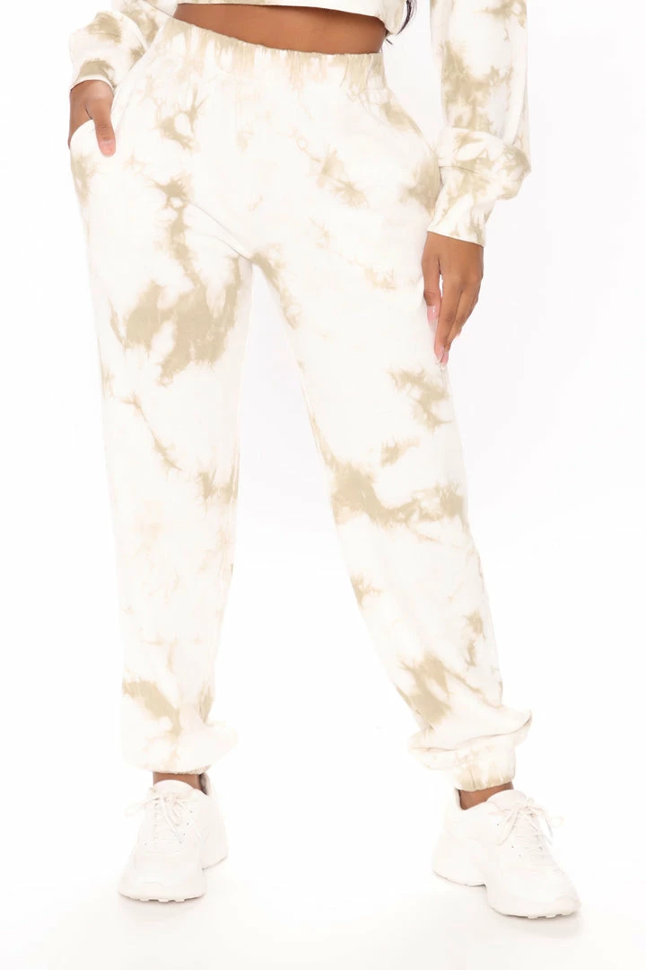 Outlet ✨ Fashion Nova Change With The Seasons Tie Dye Joggers - Taupe/combo 🔔 6 Fashion Nova Change With The Seasons Tie Dye Joggers - Taupe/combo