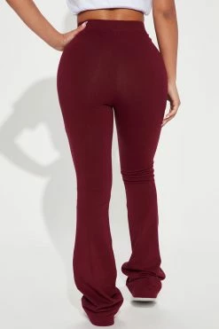 Fashion Nova Adriana Flare Pant - Burgundy