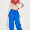 Fashion Nova Larger Than Life Oversized Parachute Jogger - Royal Pants
