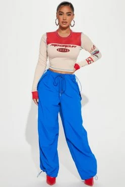 Fashion Nova Larger Than Life Oversized Parachute Jogger - Royal Pants