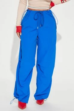 Fashion Nova Larger Than Life Oversized Parachute Jogger - Royal Pants