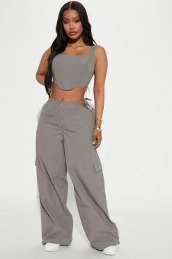 Fashion Nova Private Parties Parachute Pant - Charcoal
