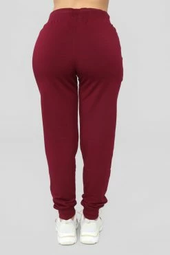 Fashion Nova Pants Latest And Greatest French Terry Jogger - Burgundy