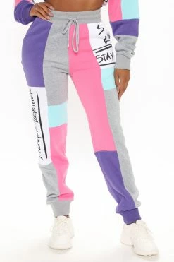 Fashion Nova Written With Love Sweatpants - Purple Combo