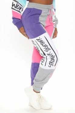 Fashion Nova Written With Love Sweatpants - Purple Combo