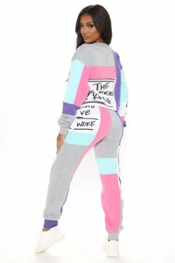 Fashion Nova Written With Love Sweatpants - Purple Combo