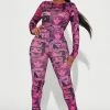 Fashion Nova Paige Print Anime Legging - Pink/combo Leggings