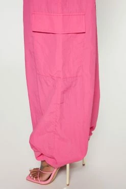 Fashion Nova Private Parties Parachute Pant - Fuchsia