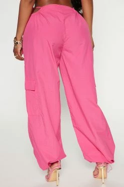 Fashion Nova Private Parties Parachute Pant - Fuchsia
